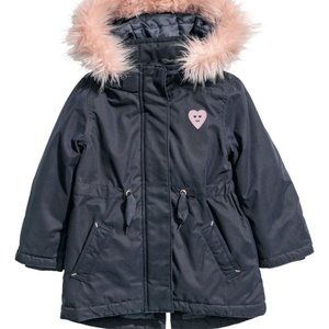 H&M Girls Padded Parka with Hood Size 6-7